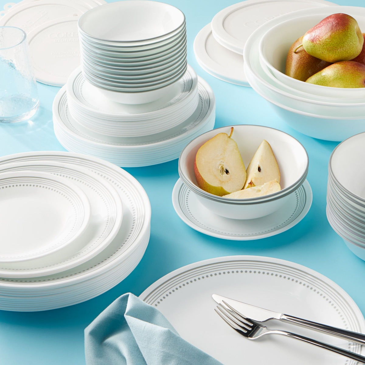 Corelle® Mystic Gray 78-piece Dinnerware Set, Service for 12