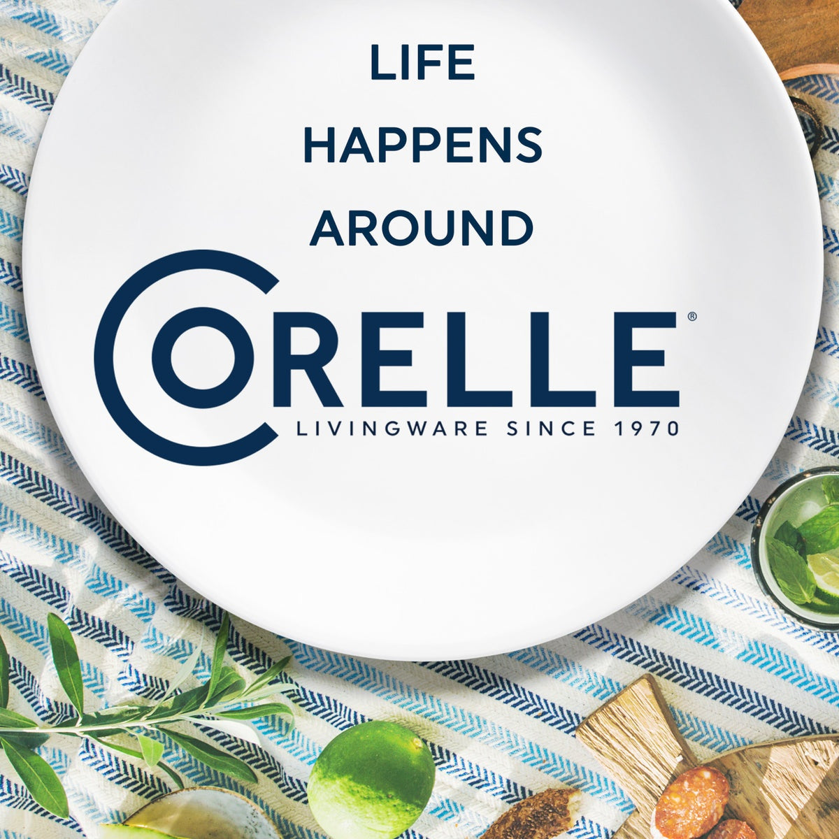 Corelle® Cobalt Circles 6.75" Appetizer Plate