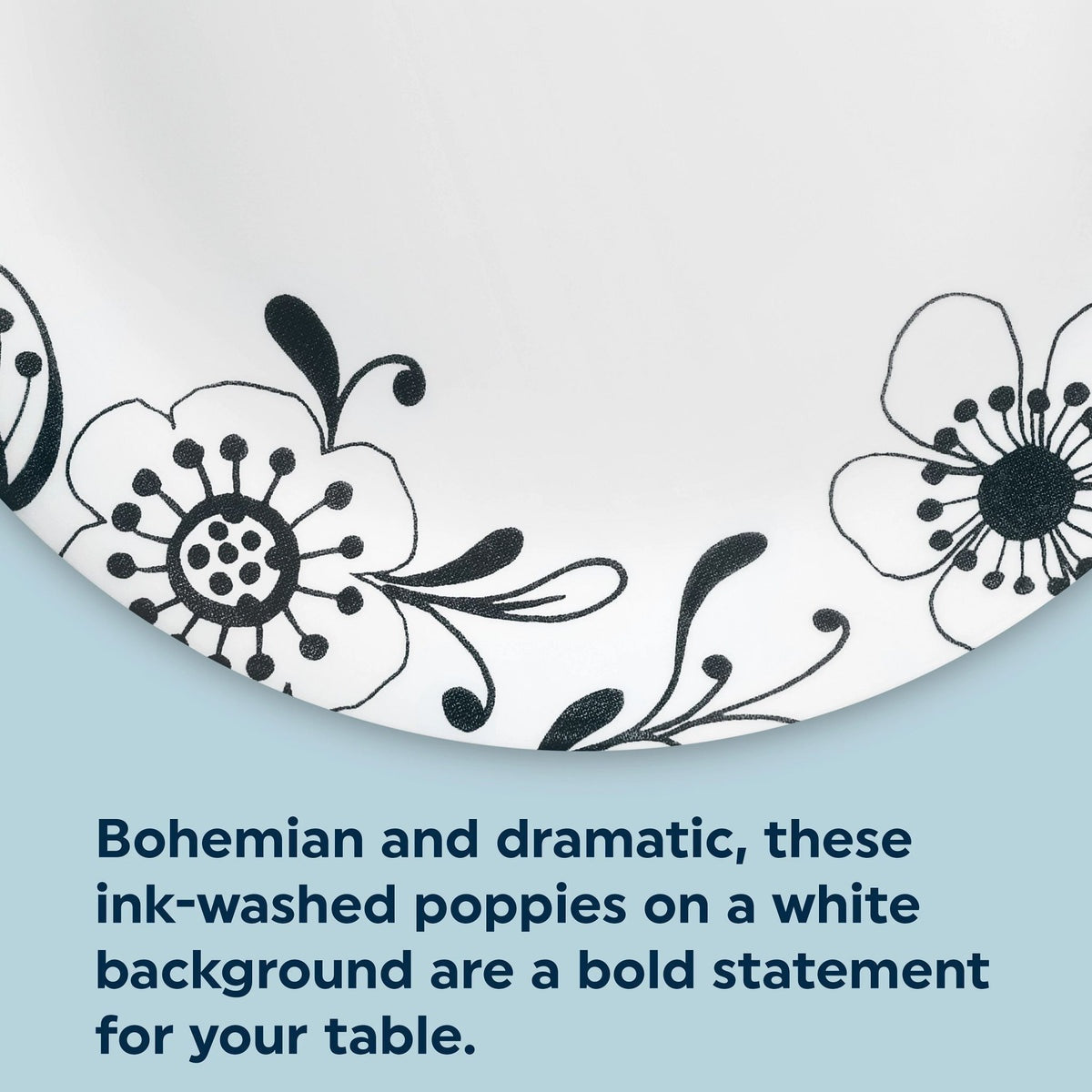 Corelle® Inked Poppy 6.75" Appetizer Plate