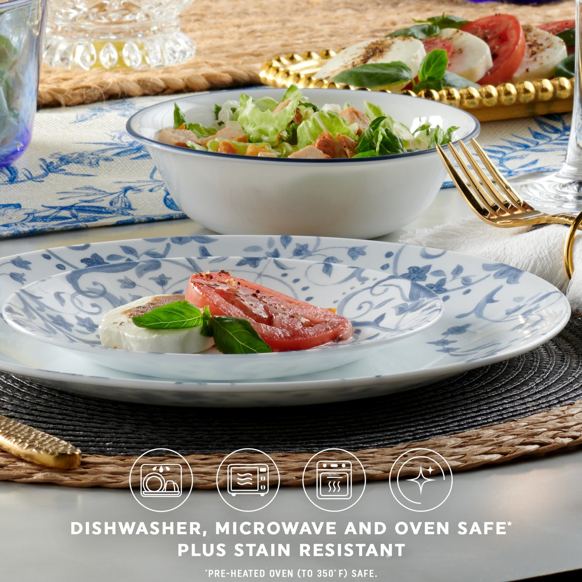 Corelle® Darlington 18-piece Dinnerware Set, Service for 6